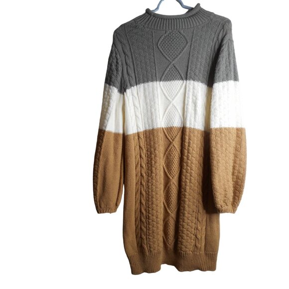 Sabrina Lauren NY Striped Oversized long rolled Neck Sweater Sz M - Picture 4 of 5